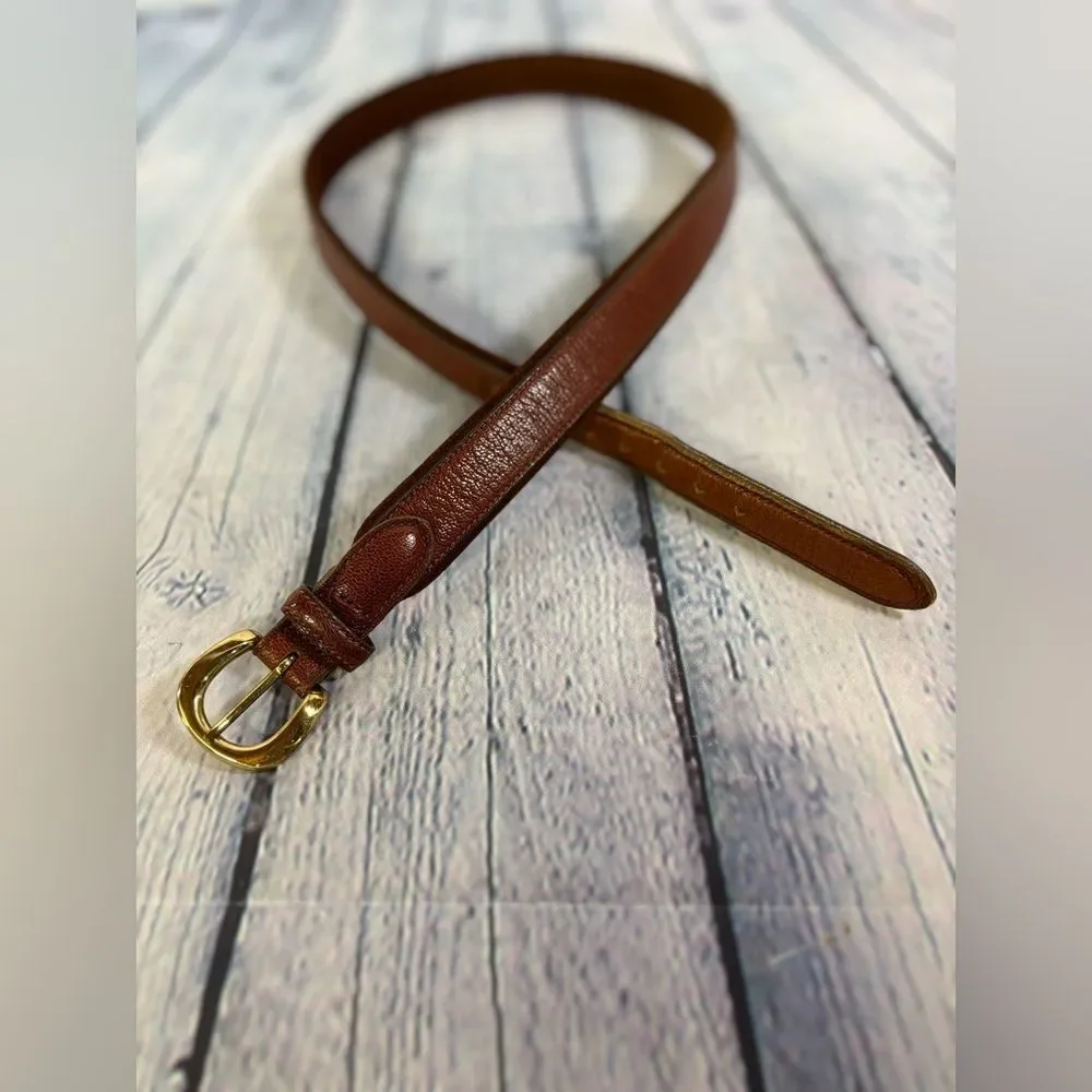 Trafalgar Cortina Chestnut Leather Gold Buckle Formal Casual Classic Belt 38